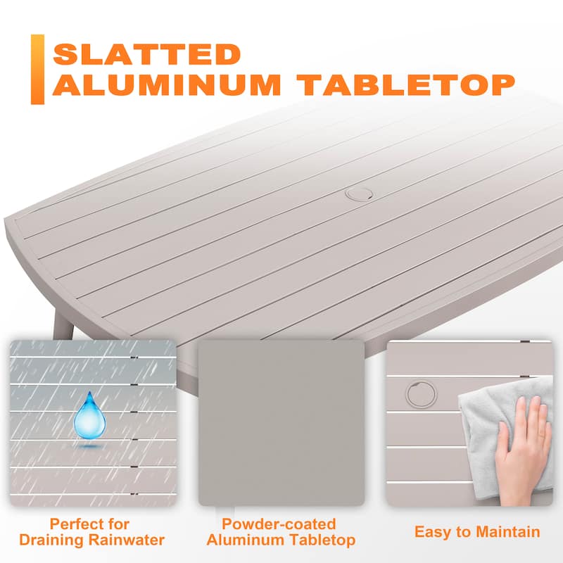 Outdoor Aluminum 7-piece Dining Set With Cushions - 7 PCS