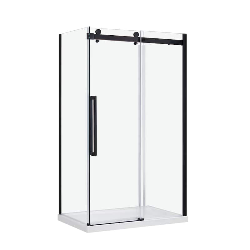 Bel Soft Close 3-Piece Base/Door Rectangular Corner Shower Kit (Left or Right Drain)
