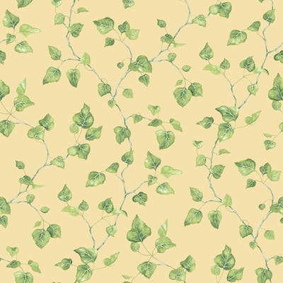 Galerie Wallcoverings Just Kitchens Just Ivy Leaf Trail Vinyl on Non-woven Matte Wallpaper Roll