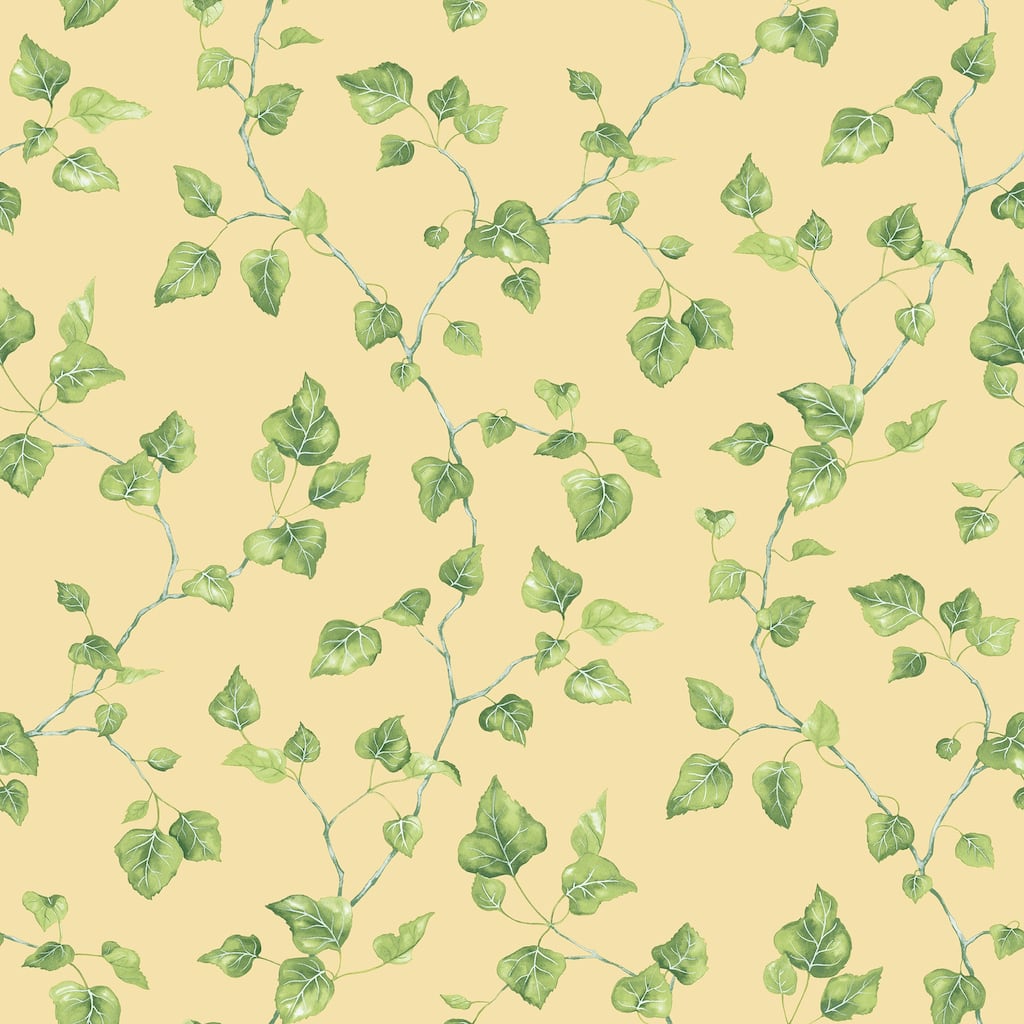 Galerie Wallcoverings Just Kitchens Just Ivy Leaf Trail Vinyl on Non-woven Matte Wallpaper Roll