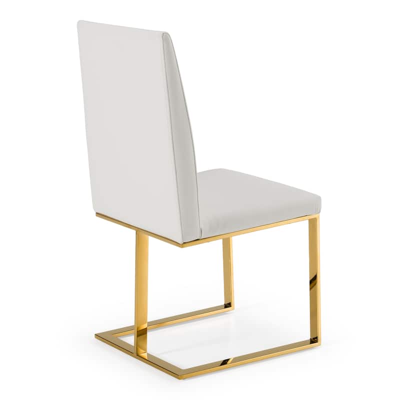 Modrest Frankie Contemporary White & Gold Dining Chair