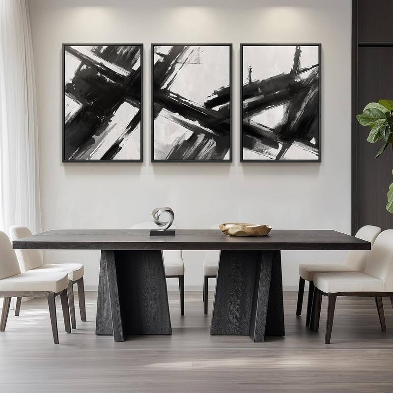 Black and White Abstract Canvas Wall Art