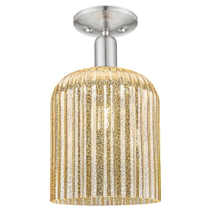 Innovations Lighting 716-1C-G559-8ME Bridal Veil 8" Wide Semi-Flush - Brushed Satin Nickel