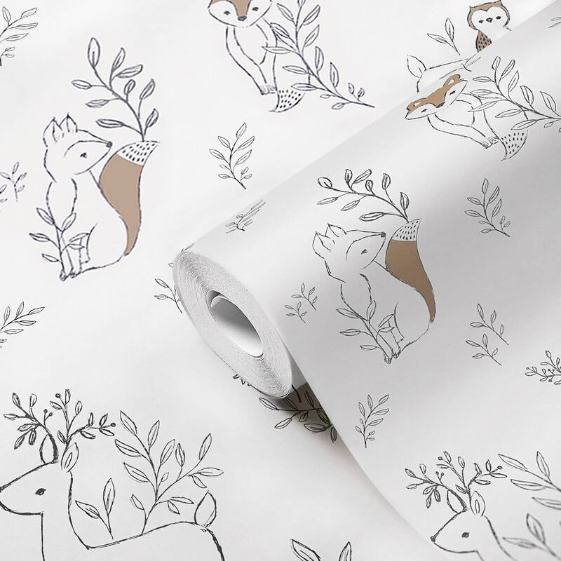 Crane Baby Nursery Wallpaper - Black and White