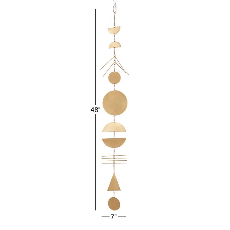 Gold Metal Geometric Windchime - 7 x 1 x 48