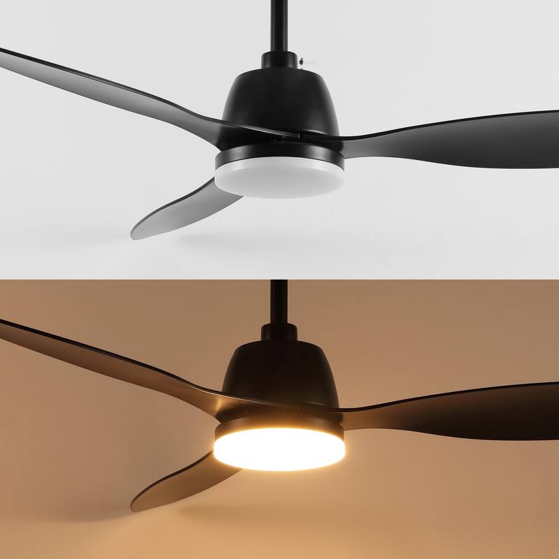 Aldrin 52" 1-Light Industrial Iron/Plastic Mobile-App/Remote-Controlled 6-Speed Propeller LED Ceiling Fan, by JONATHAN Y