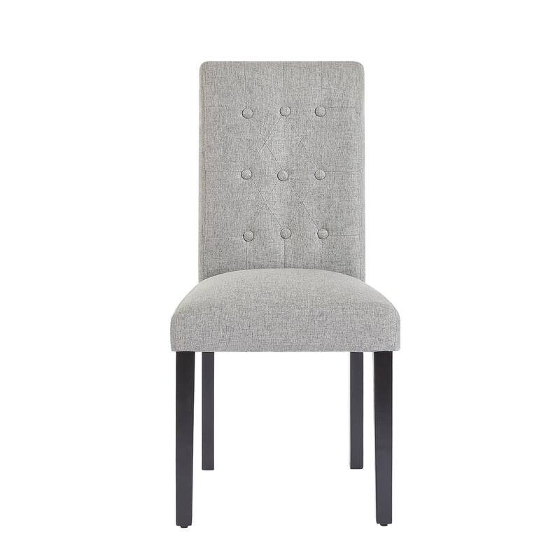 Tufted Dining Room Chairs Set of 2, Parsons Diner Chairs Upholstered Side Kitchen Chairs with Solid Wood Legs and Padded Seat