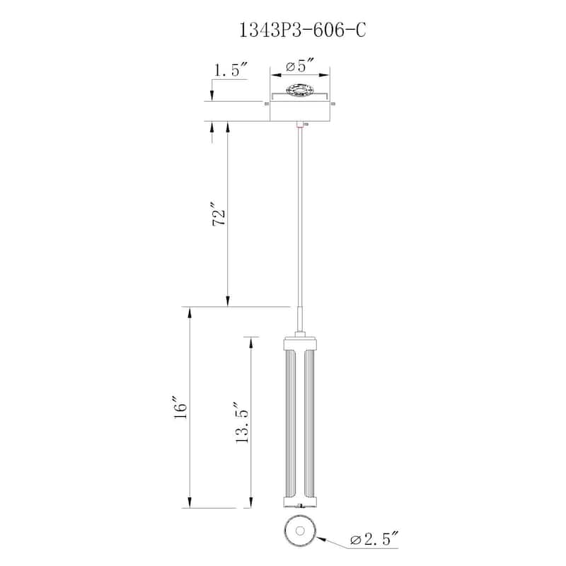 Neva 3 in LED Integrated Satin Nickel Chandelier - Satin Nickel