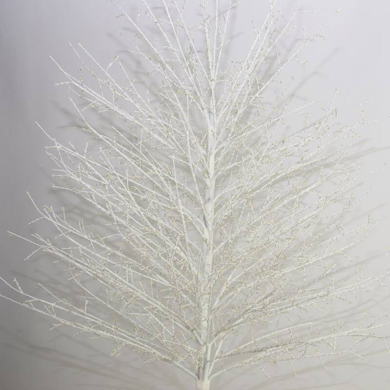 6.75' Pre-Lit Micro Dot White Artificial Tree, LED Warm White Lights