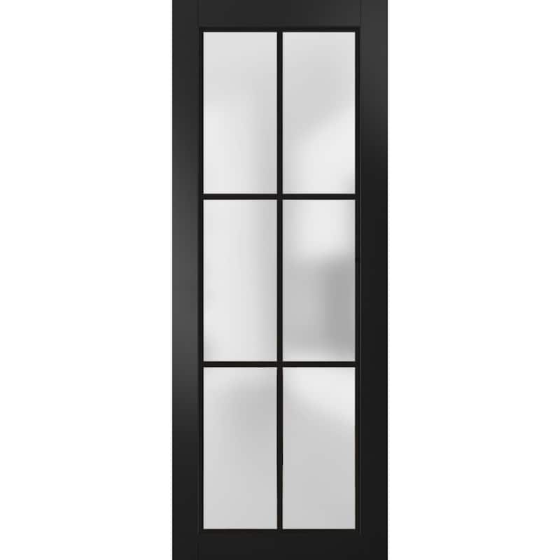 Slab Barn Door Panel 18 x 80 Planum 2122 Matte Black Sturdy Finished - Black - 24" x 80"