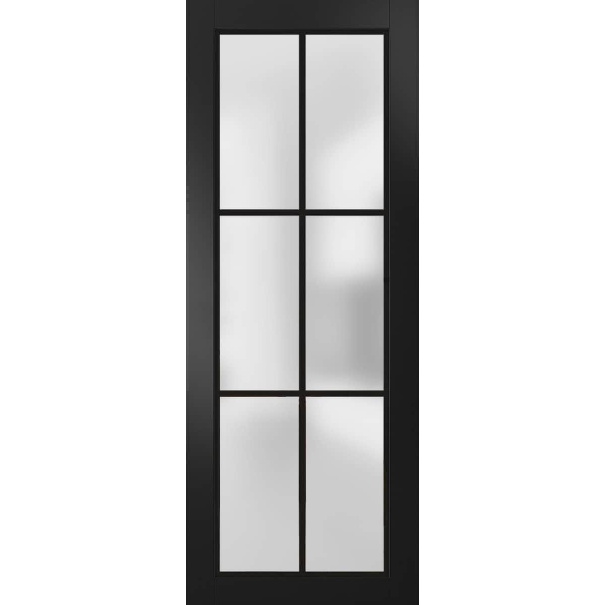 SartoDoors Planum 2122 | Bedroom Door Barn Door | Solid Wood | 18x80, Matte Black Bathroom Door Pantry Door Closet Door