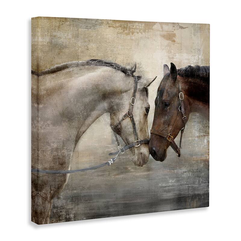 Stupell Horse Couple Textured Farm Animal Photograph Canvas Wall Art