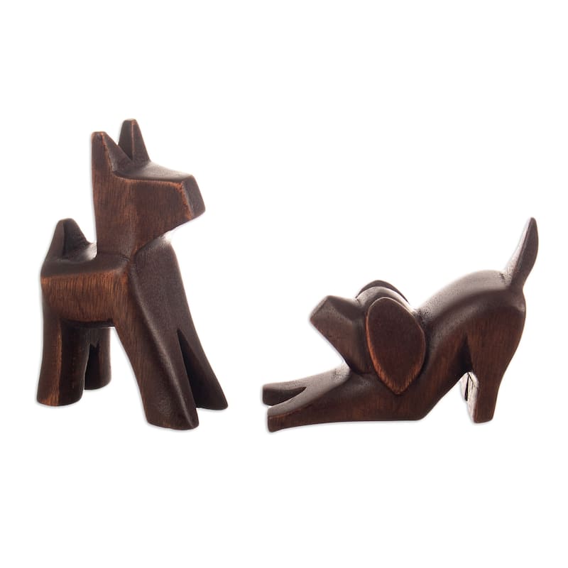 Novica Handmade Faithful Friends Wood Figurines (Set Of 2)