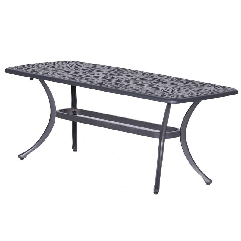 Havenside Home Saybrook Cast Rectangle Coffee Table - Gun Metal(Dessert Night)