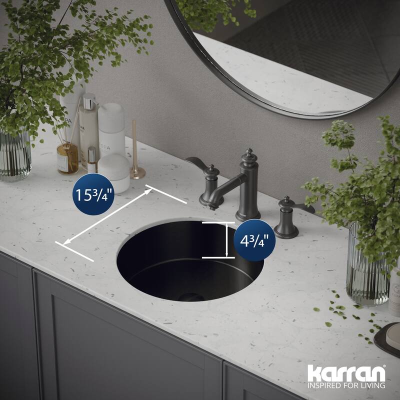 Karran USA CCU100 Cinox 15-3/4" Circular Stainless Steel Undermount