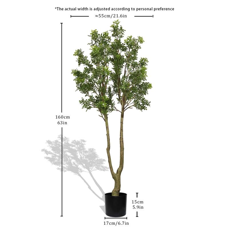 GDFStudio - Zorion 5.2FT Artificial Tree with Faux Natural-Look Trunk and Lush Evergreen Foliage