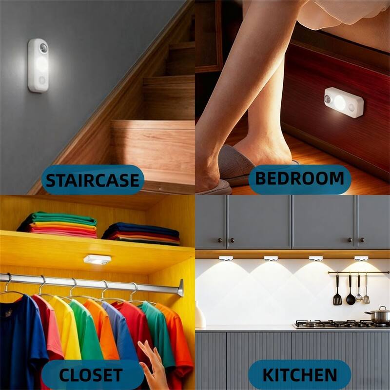 4-Pack Rechargeable Motion Sensor LED Lights,Warm Colors