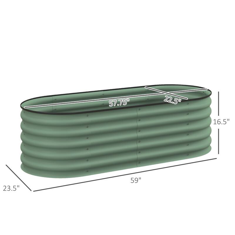Outsunny 4.9' x 2' x 1.4' Galvanized Raised Garden Bed Kit, Outdoor Metal Elevated Planter Box