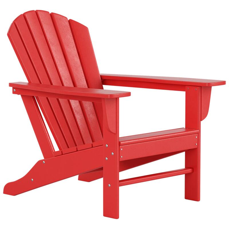 Altura Outdoor Eco-Friendly All Weather Poly Patio Adirondack Chair - Deep Seating - Red