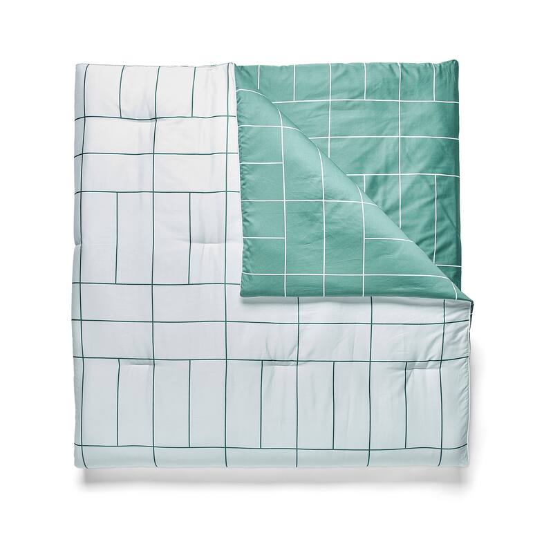 Lacoste Ashcombe Check Reversible 3-Piece Cotton Comforter Set