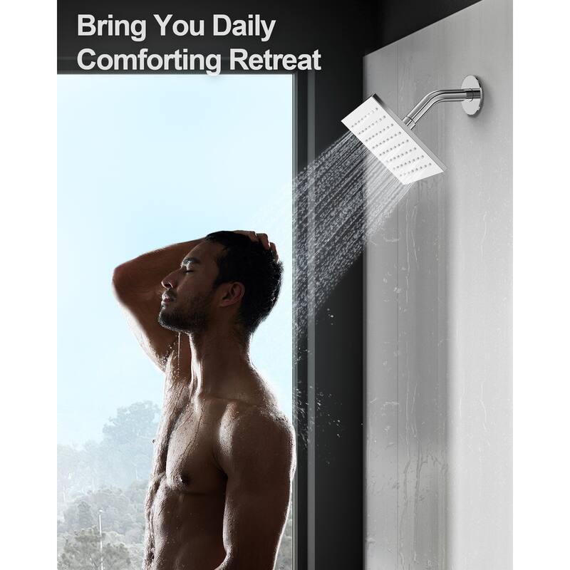 GRANDJOY Dual Shower Heads 10 Inch Ceiling Mounted Rainfall Shower System with Rough-in Valve