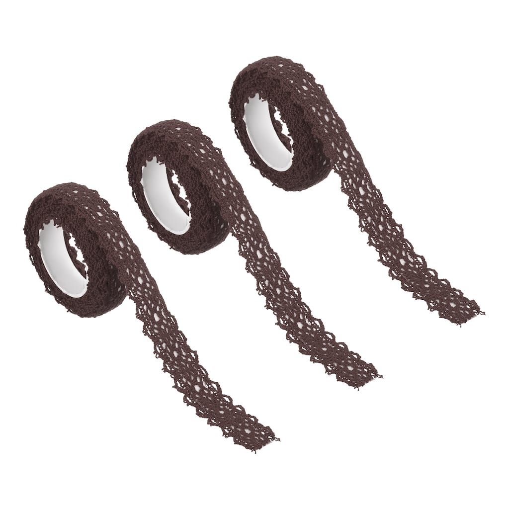 3pcs 0.7" Wide 2 Yards Self-Adhesive Lace Tape Ribbon for Craft