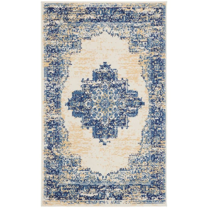 Nourison Grafix Distressed Vintage Medallion Area Rug