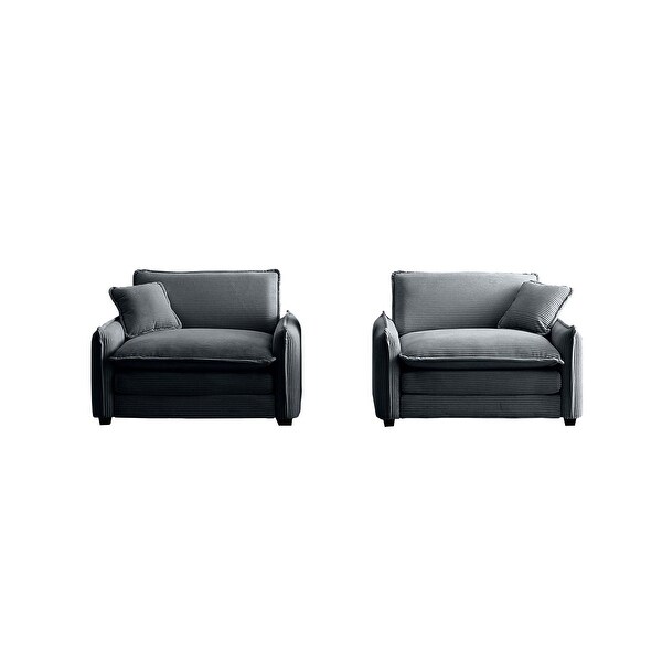 2-Piece Single Sofa Set with Deep Seat for Living Room and Office