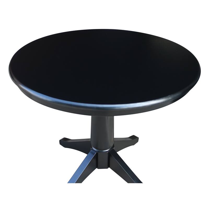 International Concepts Solid Wood 36" Round Pedestal Dining Table