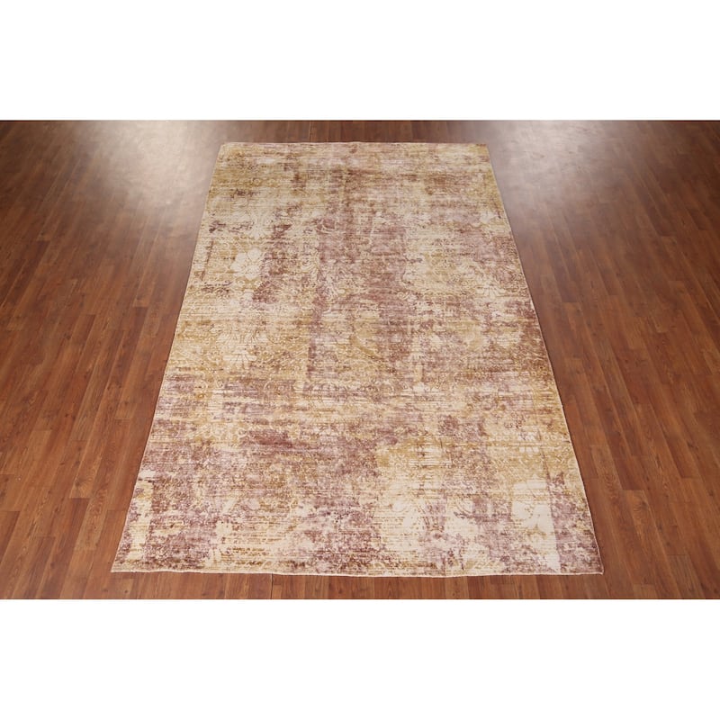All-Over Abstract Oriental Area Rug Handmade Wool Carpet - 5'10"x 9'1"