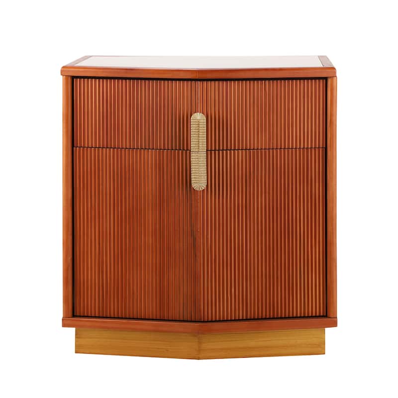 Christopher Knight Home - Silvio Nightstand with Manufactured Wood and Prism Silhouette