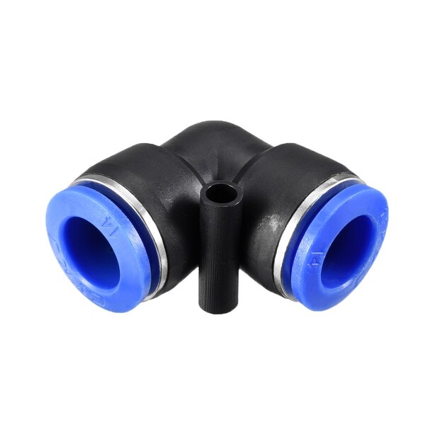 10pcs Push to Connect Fittings Tube Elbow Connect 14mm or 35/64" OD Blue