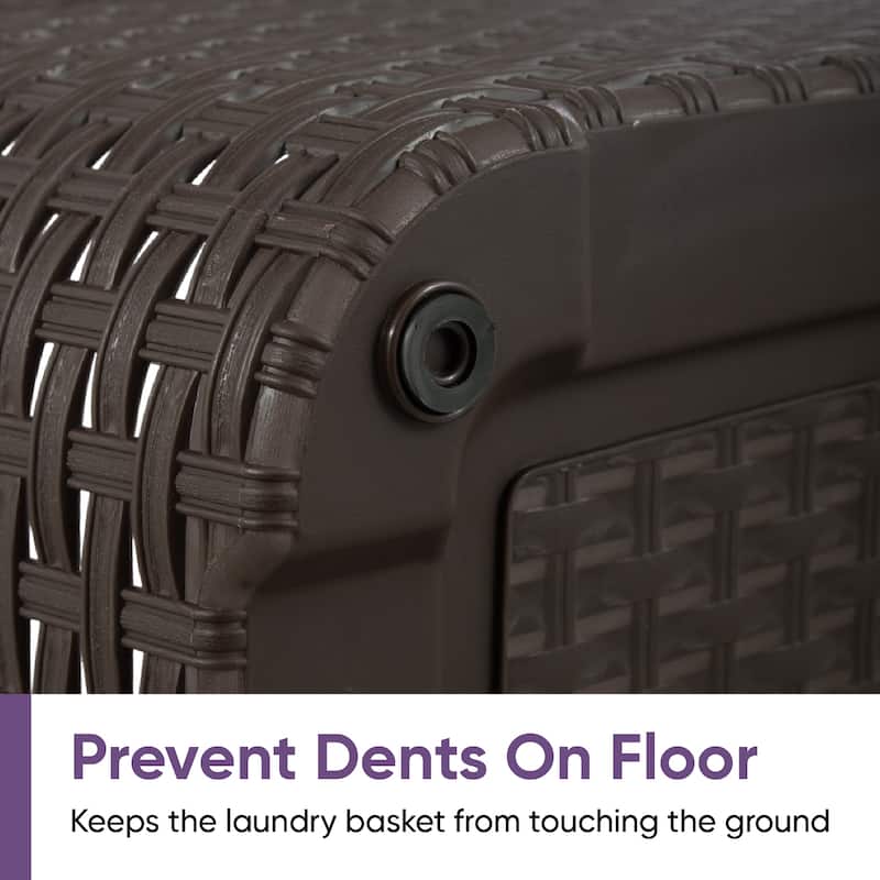 Superio Large Wicker Laundry Basket with Cutout Carry Handles - Capacity: 50l