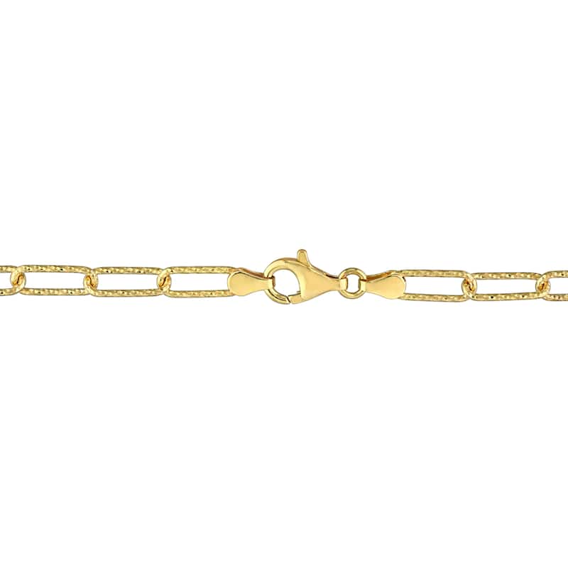 Miadora 18kt Yellow Gold Plated Sterling Silver Paperclip Men's Bracelet
