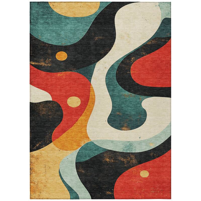 Machine Washable Indoor/Outdoor Casual Contemporary Chantille Rug
