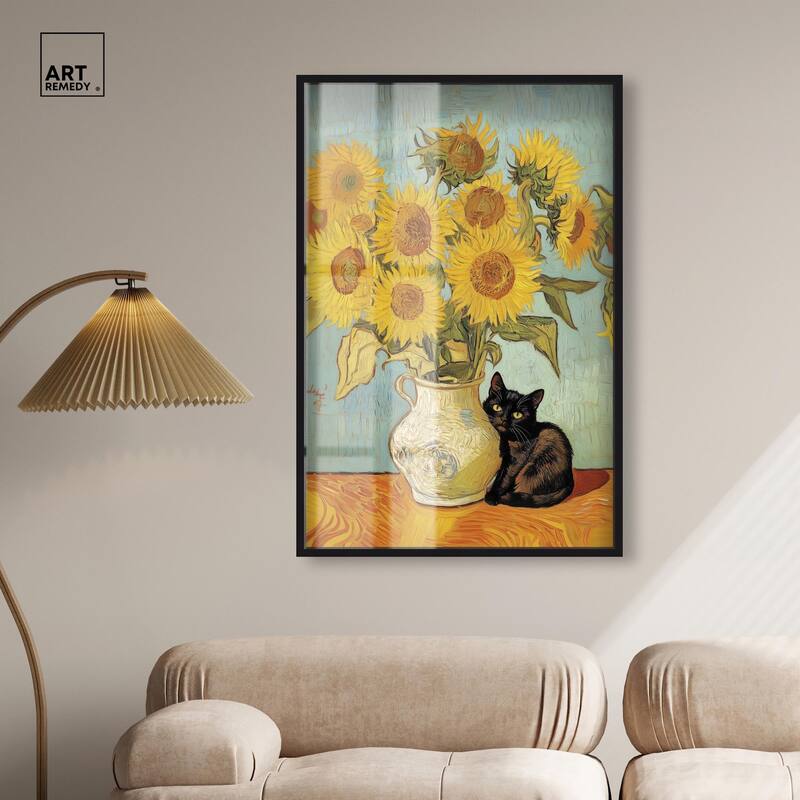 Sunflower Kitten Shadowbox by Art Remedy