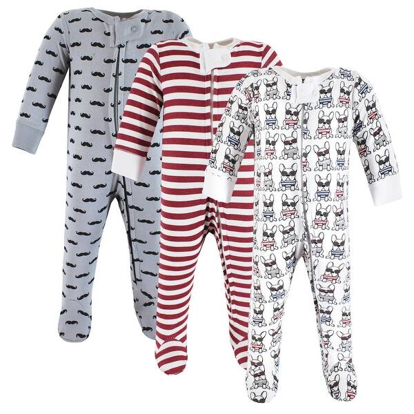 slide 1 of 1, Hudson Baby Infant Boy Cotton Sleep and Play, French Dog 0-3 Months - French Dog