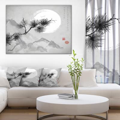 Designart - Pine Tree Branch - Japanese Canvas Art Print