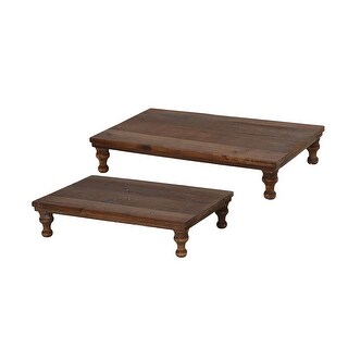 VIP Wood 19 in. Brown Rectangular Planter Risers Set of 2 - Bed Bath ...