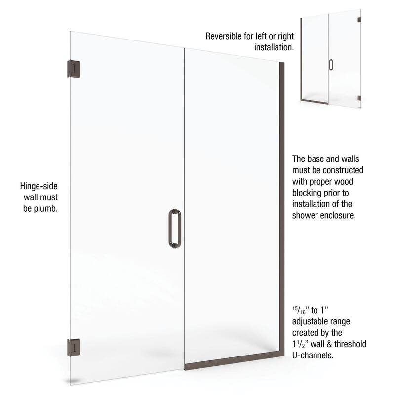 Basco Celesta 72" High x 59" Wide Pivot Frameless Shower Door with