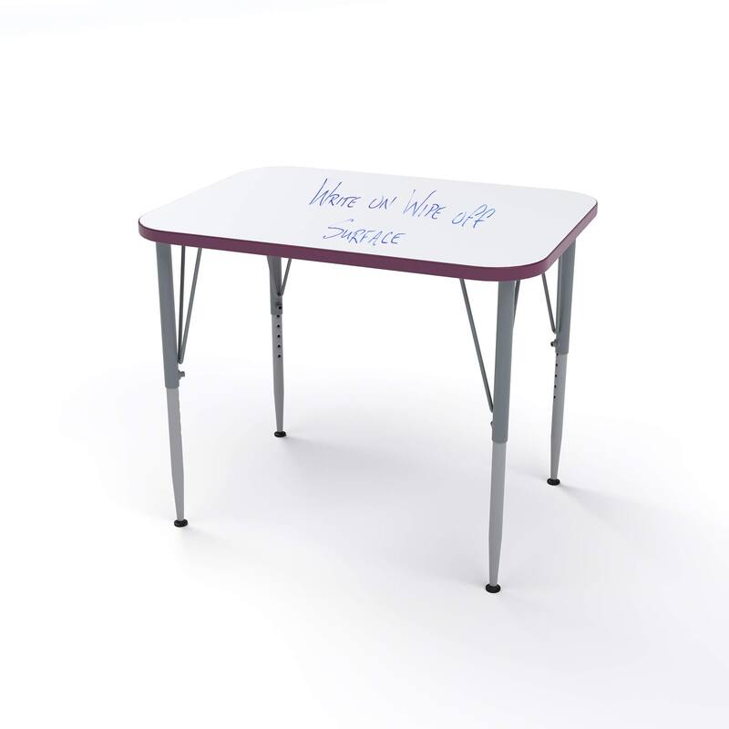 Tot Mate Versa Kids Desk Rectangle Large Surface (32" x 24") Classroom Table, Write-On/Wipe-Off Dry Erase Top
