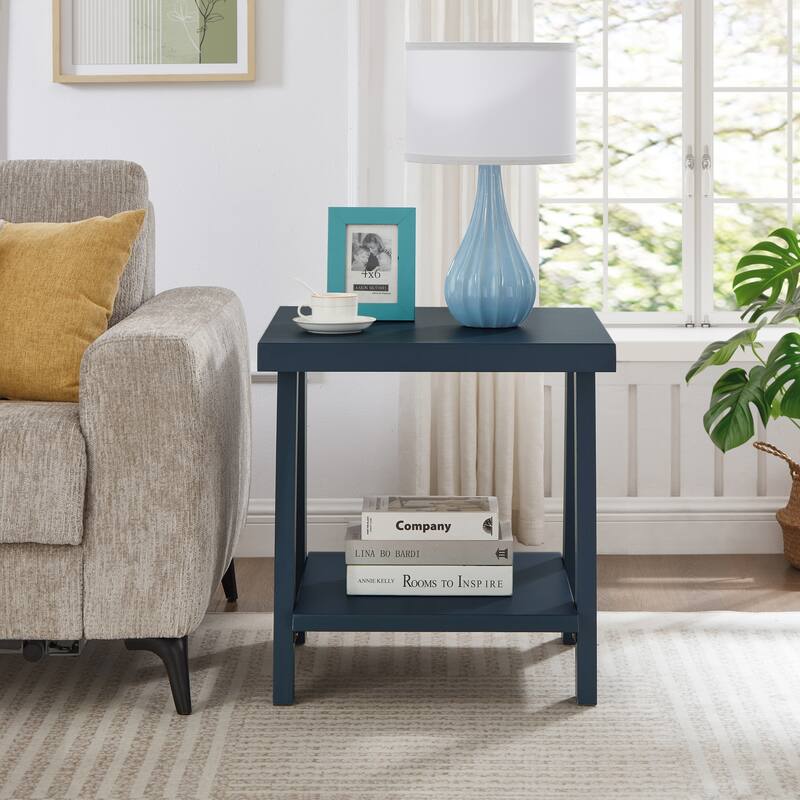 The Gray Barn Cedar Ridge Contemporary Replicated Wood Shelf End Table