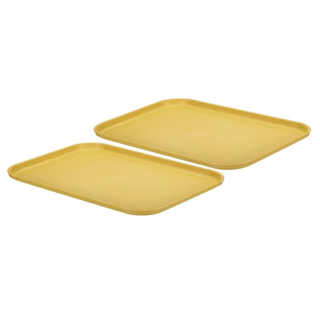 2Pcs Plastic Fast Food Serving Tray 15" x 10.6", Serving Platter - 15" x 10.6"