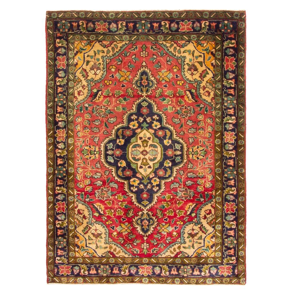 ECARPETGALLERY Hand-knotted Anadol Red Wool Rug - 3'3 x 4'5