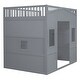 preview thumbnail 27 of 30, Elegant Design Full Size House Loft Bed with Ladder & Wardrobe