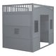 preview thumbnail 13 of 18, Full Size Loft Bed with Wardrobe, Space-Saving Wood House Bed Frame w/Safety Guard & Ladder for Boys, Girls, Small Bedroom, Grey