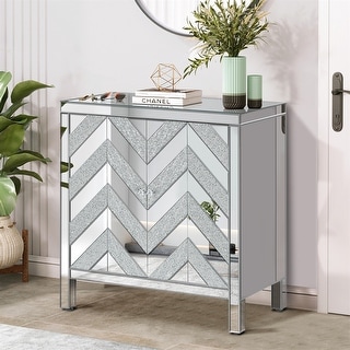 Storage Cabinet with Mirror Trim and M Shape Design - Bed Bath & Beyond ...