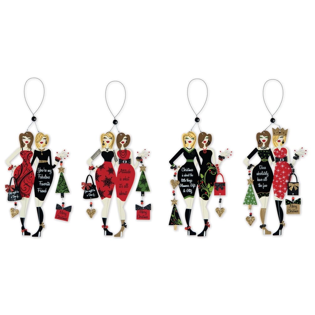 Holiday Divas Ornament, Set of 4