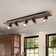 preview thumbnail 9 of 9, Modern Farmhouse 5-Light Flush Mount Ceiling Fixture Track Lighting with Rotating Head - Black
