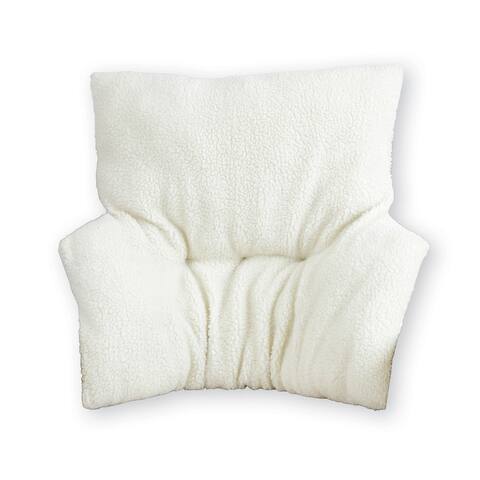 Faux Sheepskin Deluxe Back Rest Support Cushion - Lower Back Support and Comfort for Chair or Bed